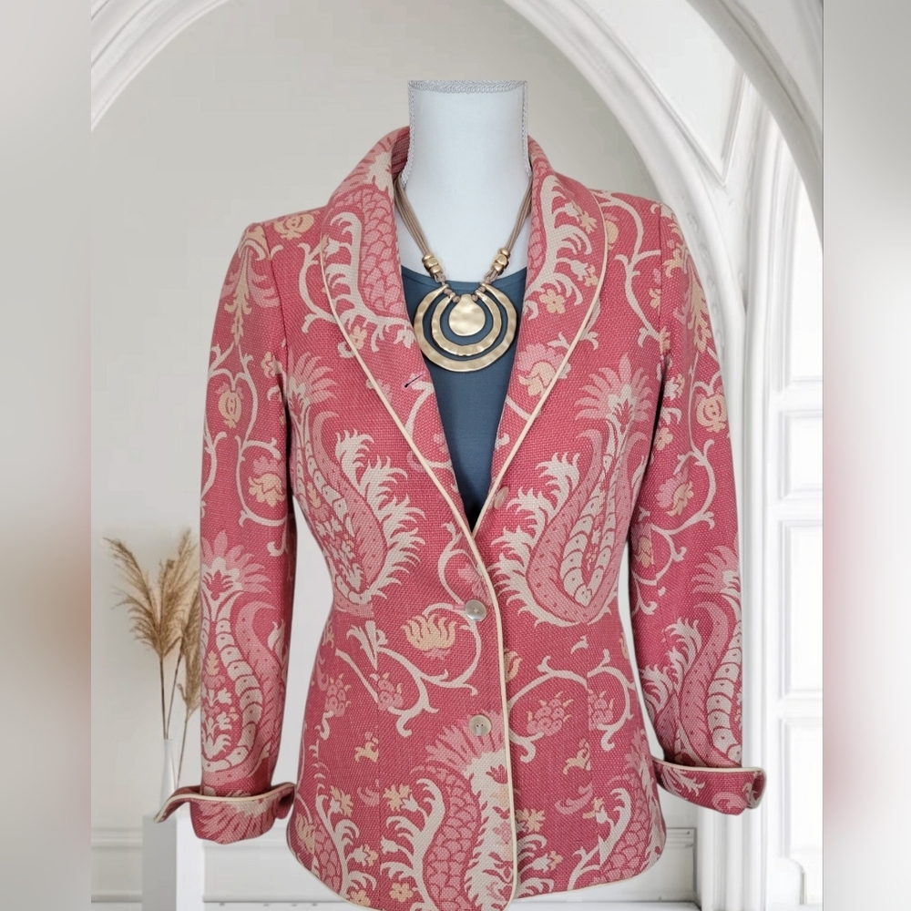 J. McLaughlin Pink Padley Cotton Blazer Jacket